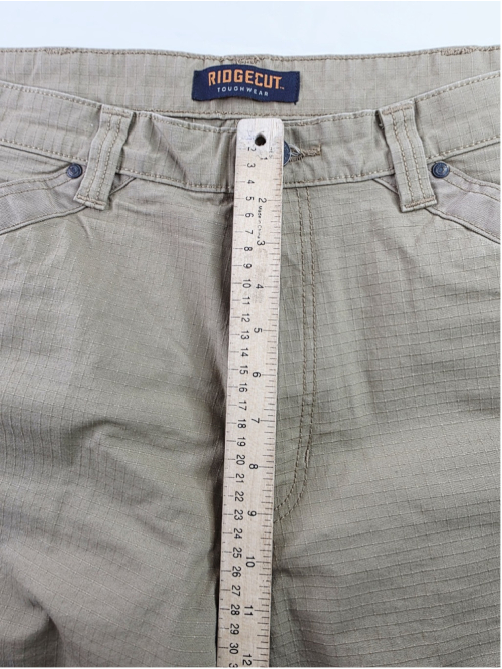 Ridgecut Toughwear Pants Brown Double Knee Canvas Ripstop Workwear Mens 40/32 - Picture 5 of 8